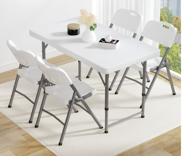 Folding tables and chairs